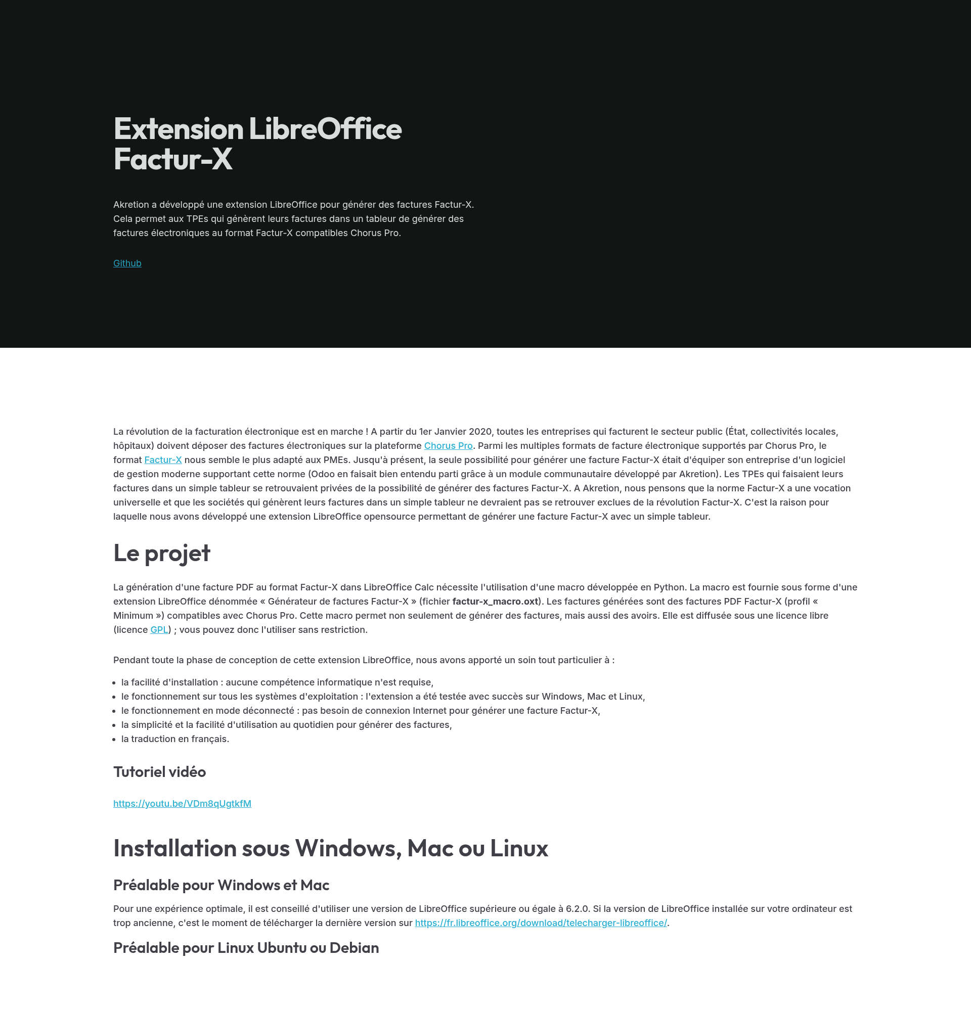 Extension Libreoffice pour Factur-x